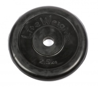 Диск обрезиненный Lite Weights 2473LW 26мм 2,5кг, черный